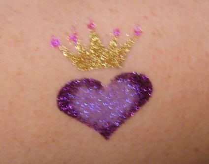 Glitter Heart Tattoos